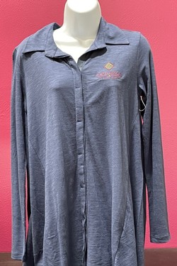Womens Navy LS Tunic Shirt 1