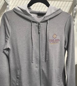 Womens Gray Zip Jacket with Hood 1