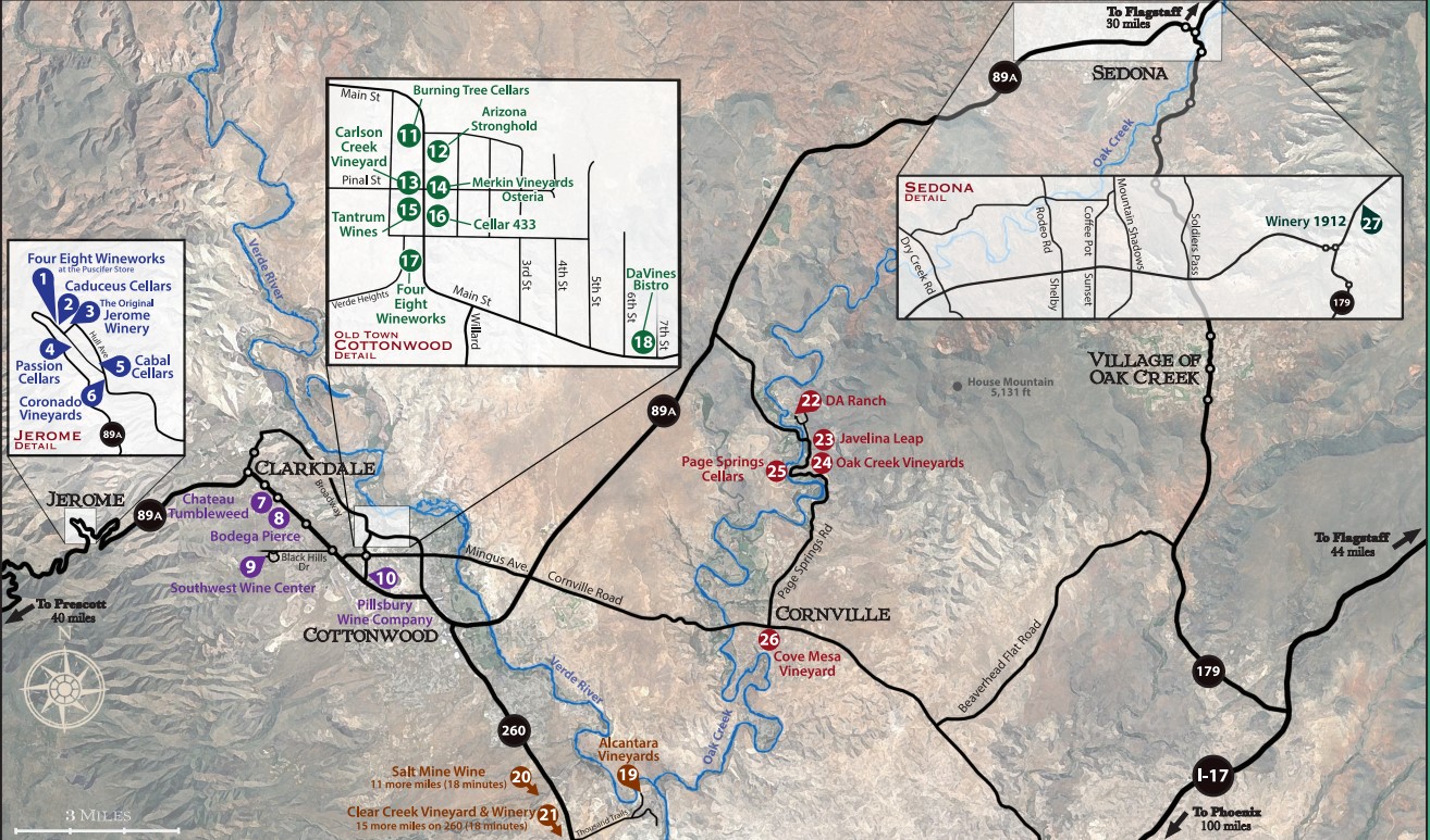Verde Valley Wine Trail Map Graphic