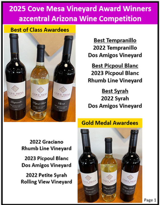 Cove Mesa Wine Award Graphic