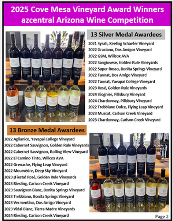 Cove Mesa Wine Award Graphic