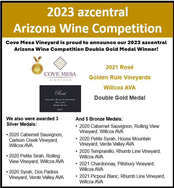 Cove Mesa Wine Award Graphic