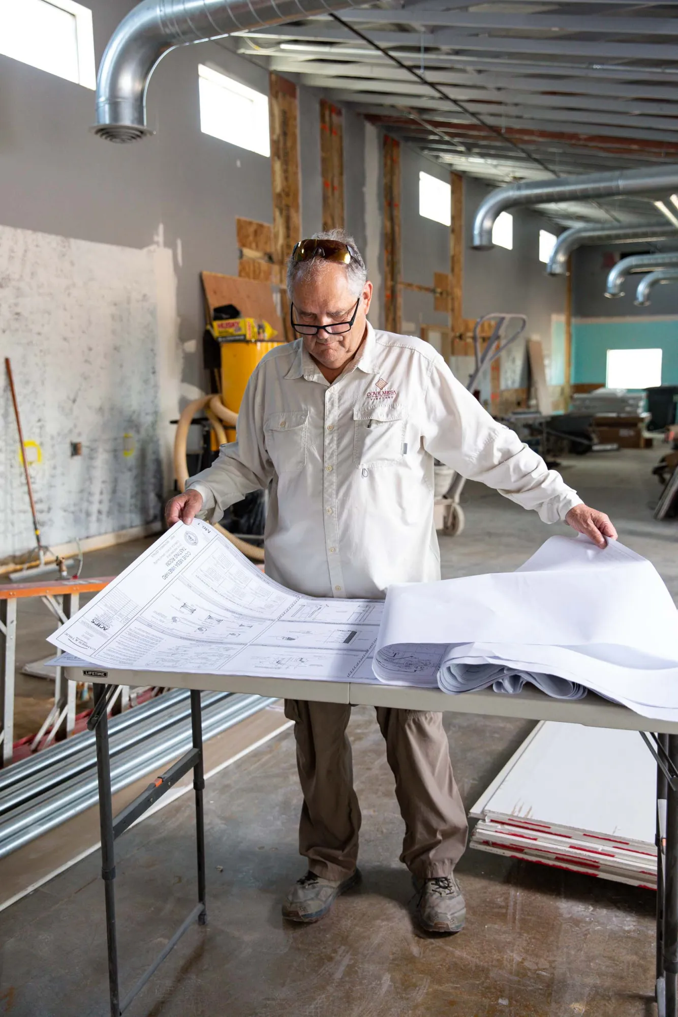 Emil Molin working at the Cove Mesa Vineyard